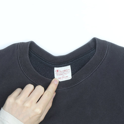 Champion Men's Black Medium Crew Neck Pullover Sweatshirt