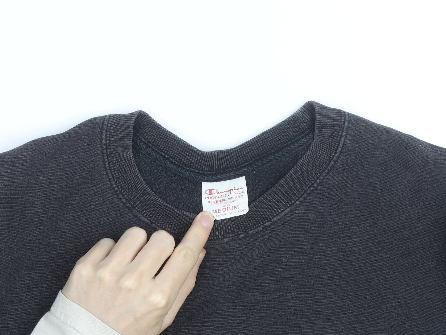 Champion Men's Black Medium Crew Neck Pullover Sweatshirt