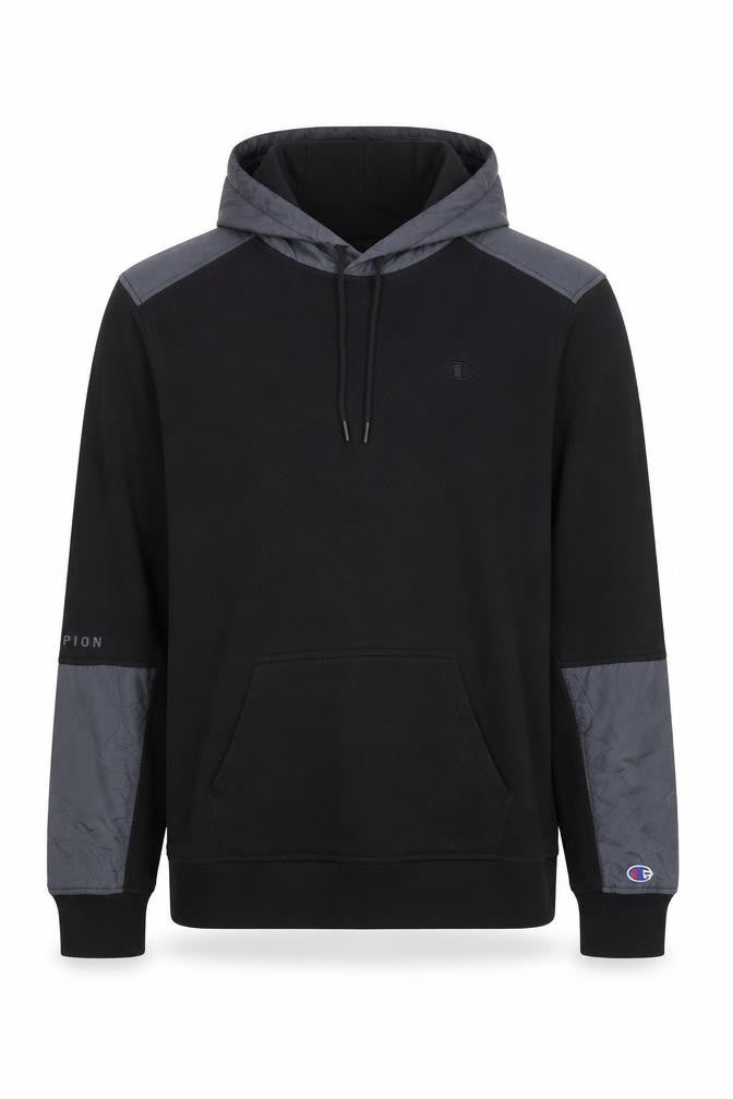 Champion Men’s Black Pullover Hoodie L Fleece Hooded Sweatshirt
