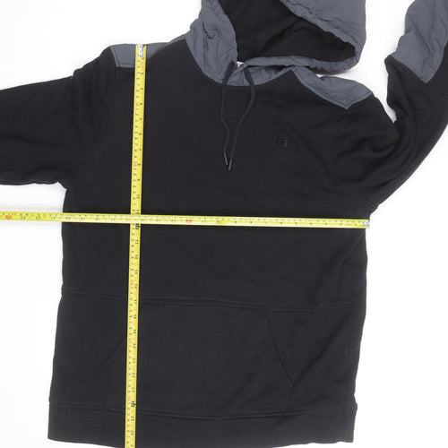 Champion Men’s Black Pullover Hoodie L Fleece Hooded Sweatshirt