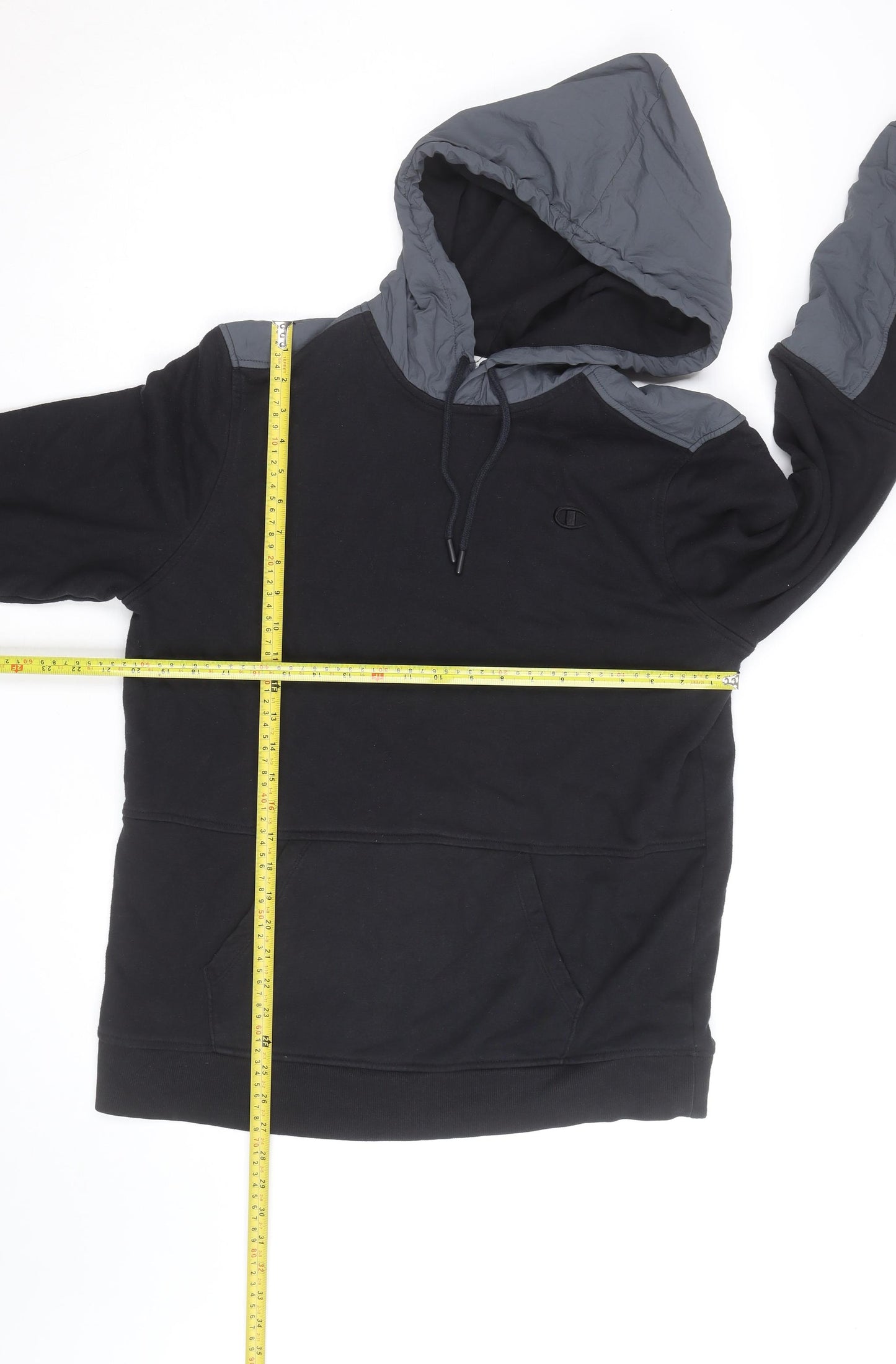 Champion Men’s Black Pullover Hoodie L Fleece Hooded Sweatshirt
