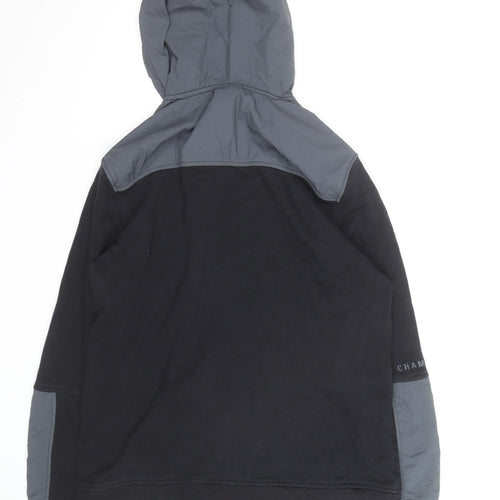 Champion Men’s Black Pullover Hoodie L Fleece Hooded Sweatshirt
