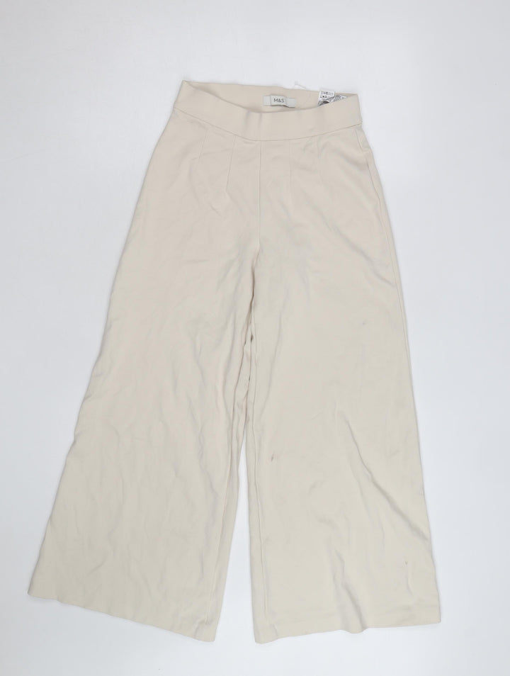 Marks and Spencer Women’s Beige Wide-Leg Trousers Size 6