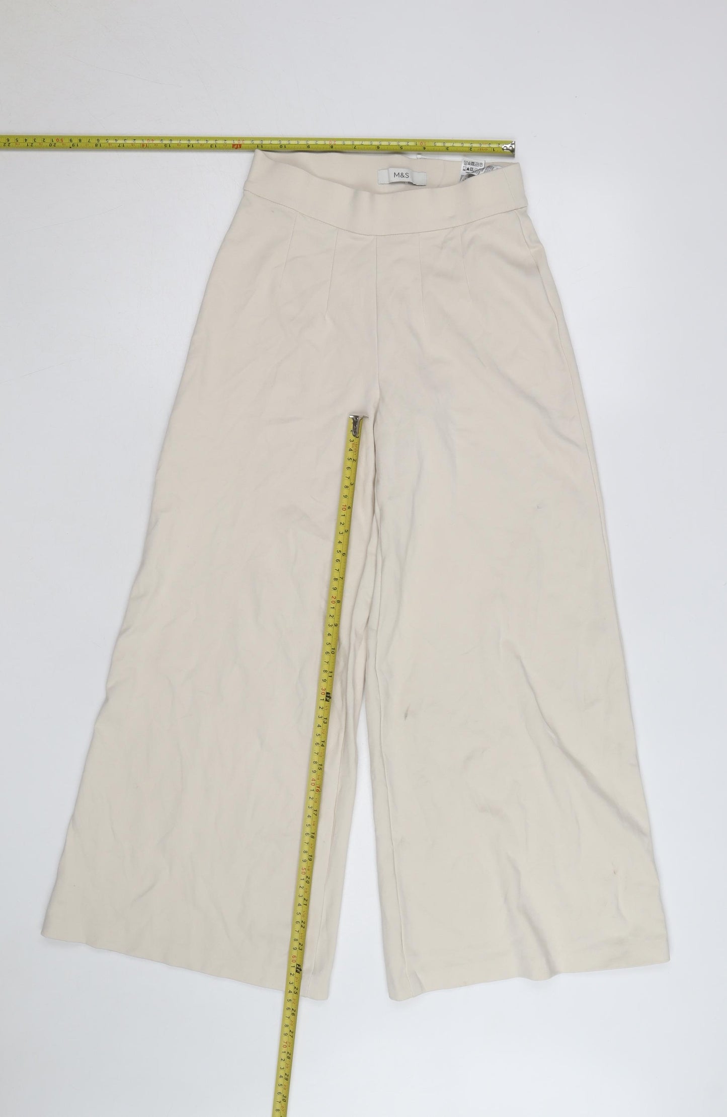 Marks and Spencer Women’s Beige Wide-Leg Trousers Size 6