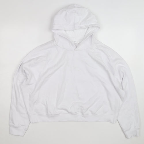 Marks and Spencer Men's White Pullover Hoodie L Lightweight Cotton Blend