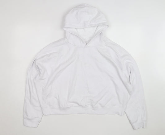 Marks and Spencer Men's White Pullover Hoodie L Lightweight Cotton Blend
