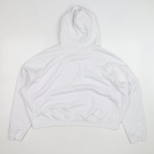 Marks and Spencer Men's White Pullover Hoodie L Lightweight Cotton Blend
