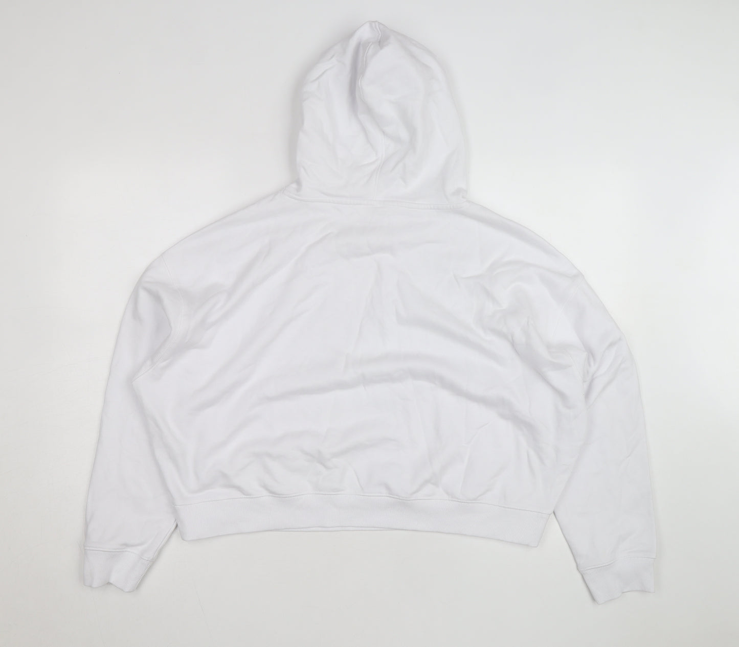 Marks and Spencer Men's White Pullover Hoodie L Lightweight Cotton Blend