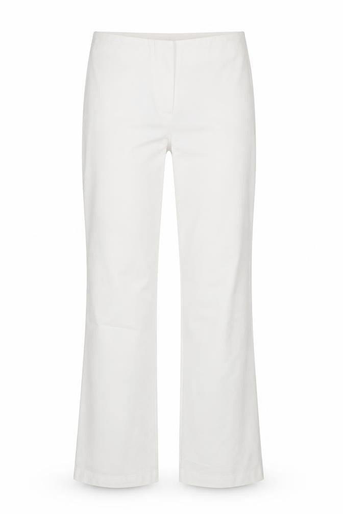 Front view of H&M Divided Women White XS Flared Trousers Cotton Blend
