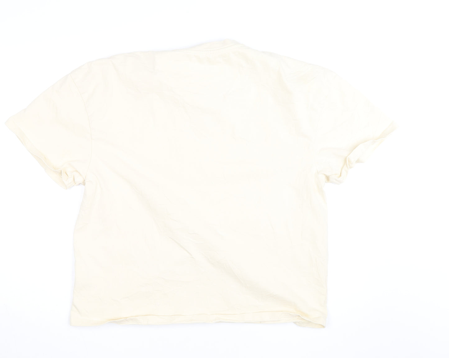 Karl Kani Men’s Beige Embroidered Logo Crew Neck Cotton T-Shirt M