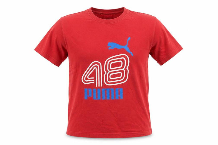 Puma Men’s Red Graphic Sports T-Shirt Size S Cotton Crew Neck