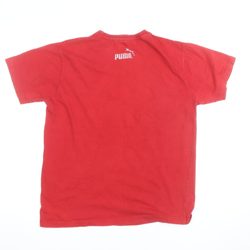 Puma Men’s Red Graphic Sports T-Shirt Size S Cotton Crew Neck