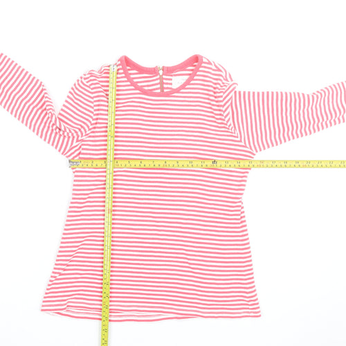 John Lewis Women’s Pink White Striped Cotton Long Sleeve T-Shirt Size 10