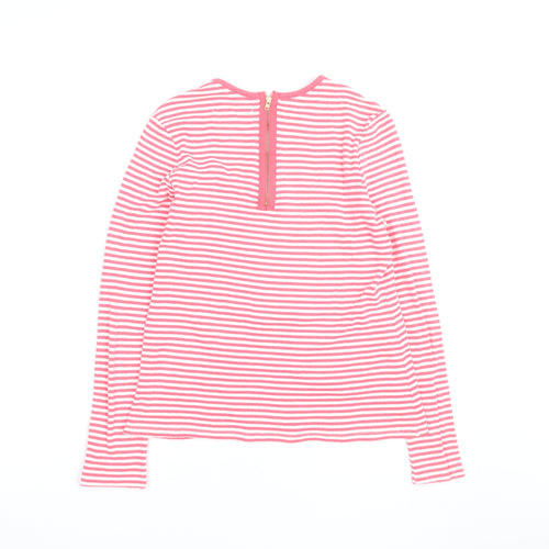 John Lewis Women’s Pink White Striped Cotton Long Sleeve T-Shirt Size 10