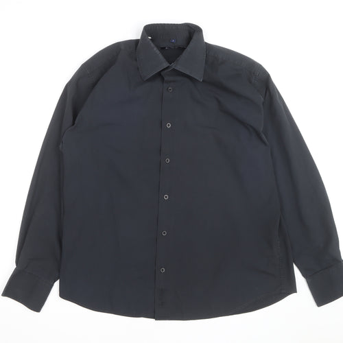 Ben Sherman Men's Black Long Sleeve Regular Fit Button-Up Shirt L