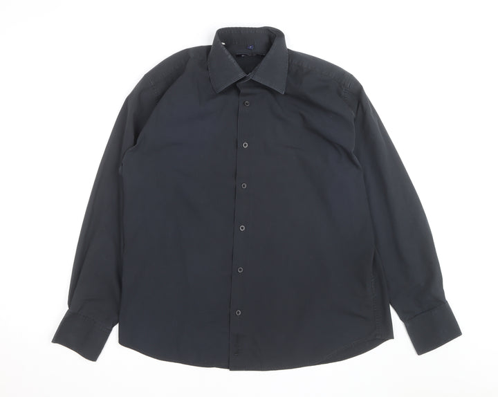 Ben Sherman Men's Black Long Sleeve Regular Fit Button-Up Shirt L