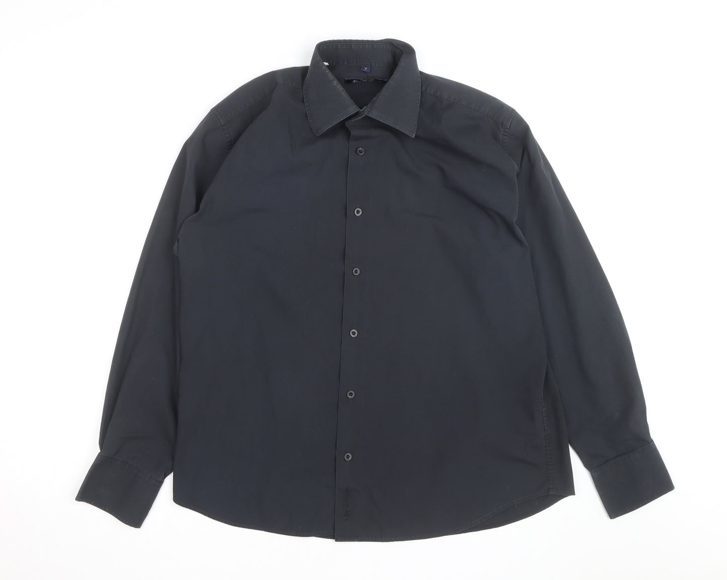 Ben Sherman Men's Black Long Sleeve Regular Fit Button-Up Shirt L