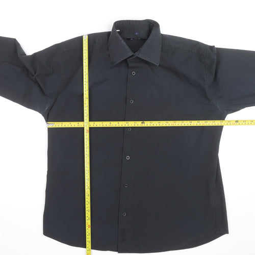 Ben Sherman Men's Black Long Sleeve Regular Fit Button-Up Shirt L
