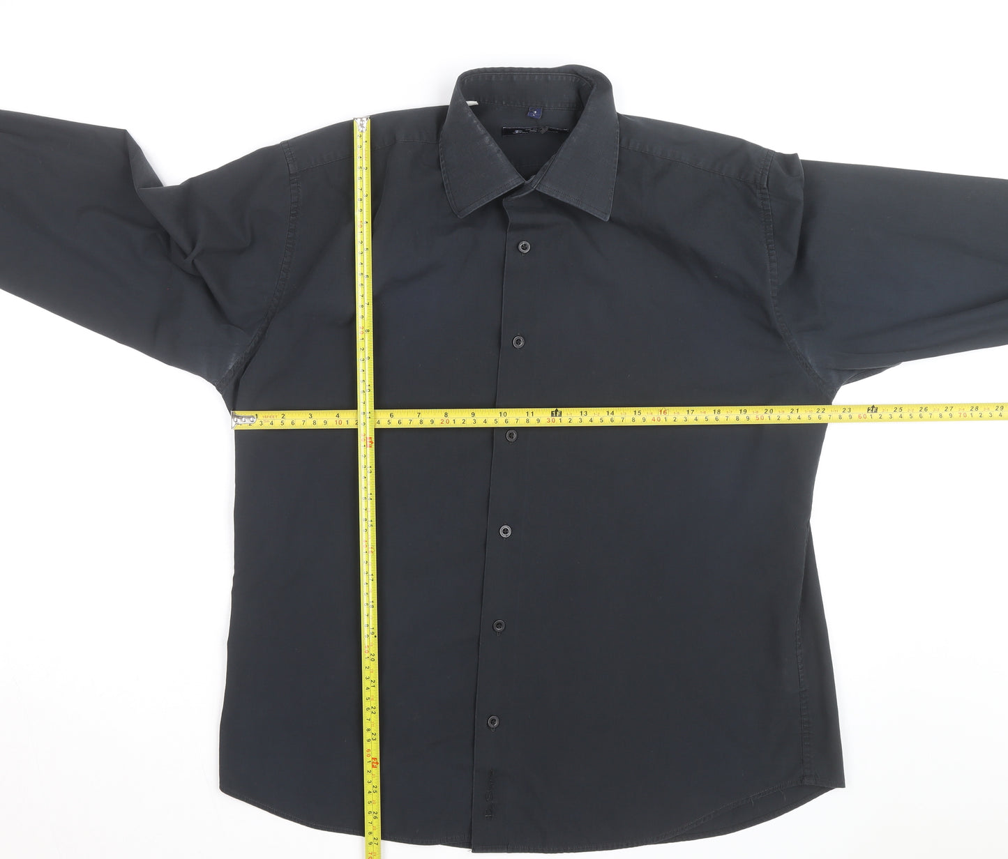 Ben Sherman Men's Black Long Sleeve Regular Fit Button-Up Shirt L