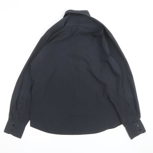 Ben Sherman Men's Black Long Sleeve Regular Fit Button-Up Shirt L