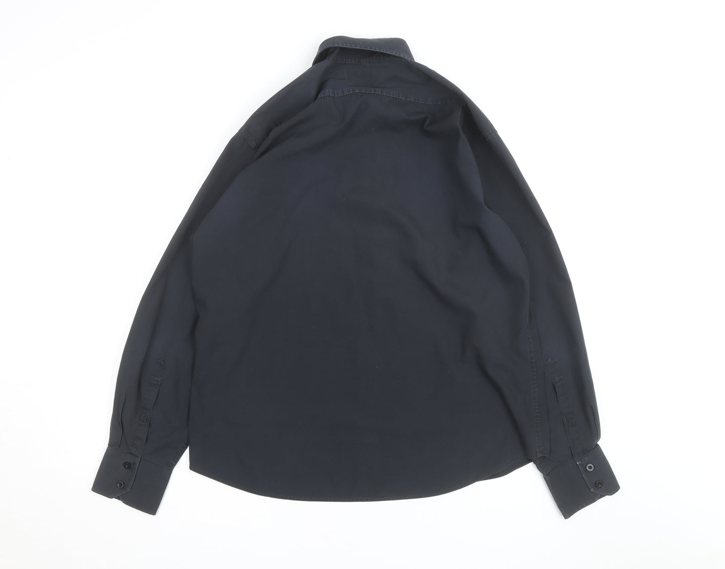 Ben Sherman Men's Black Long Sleeve Regular Fit Button-Up Shirt L