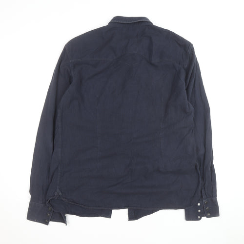 Levi Strauss Men Blue Corduroy Western Shirt XL Long Sleeve