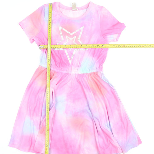 Morrisons Girls Multicoloured Tie Dye Star T-Shirt Dress 11-12 Years