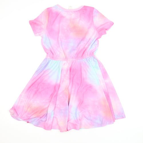 Morrisons Girls Multicoloured Tie Dye Star T-Shirt Dress 11-12 Years