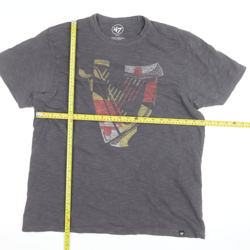 47 Brand Men’s Grey Guinness Graphic Print T-Shirt Size M Regular Fit