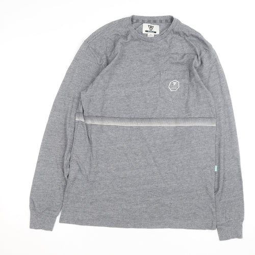 Vissla Men's Grey Long Sleeve Cotton Casual Shirt Size S