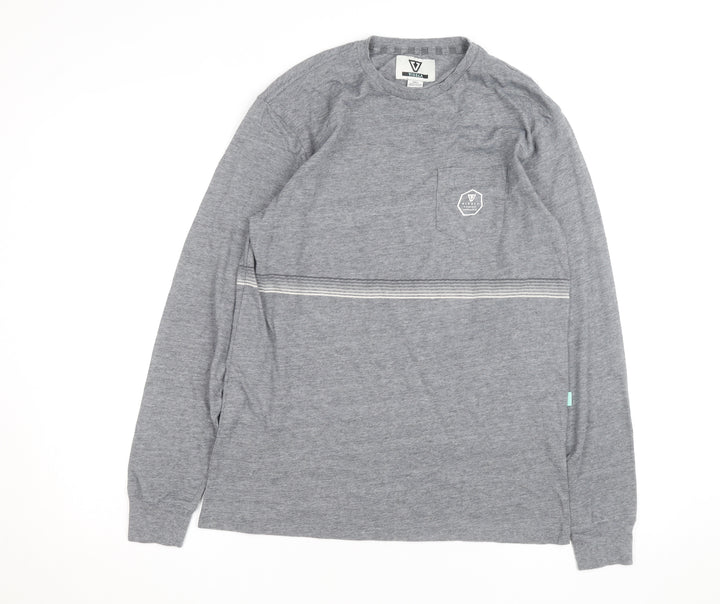 Vissla Men's Grey Long Sleeve Cotton Casual Shirt Size S