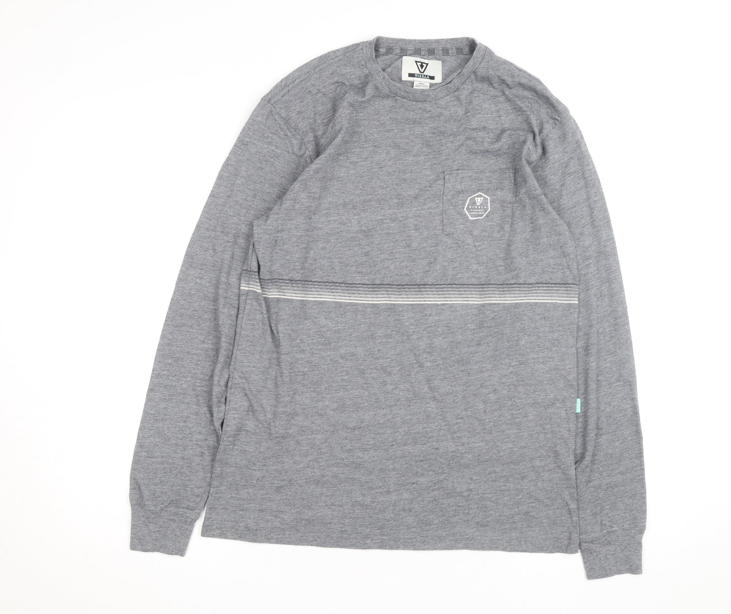 Vissla Men's Grey Long Sleeve Cotton Casual Shirt Size S