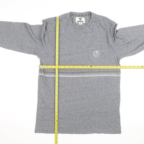 Vissla Men's Grey Long Sleeve Cotton Casual Shirt Size S