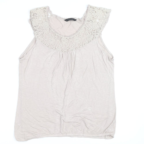 Dorothy Perkins Women’s Beige Lace Trim Sleeveless Camisole Top Size 18