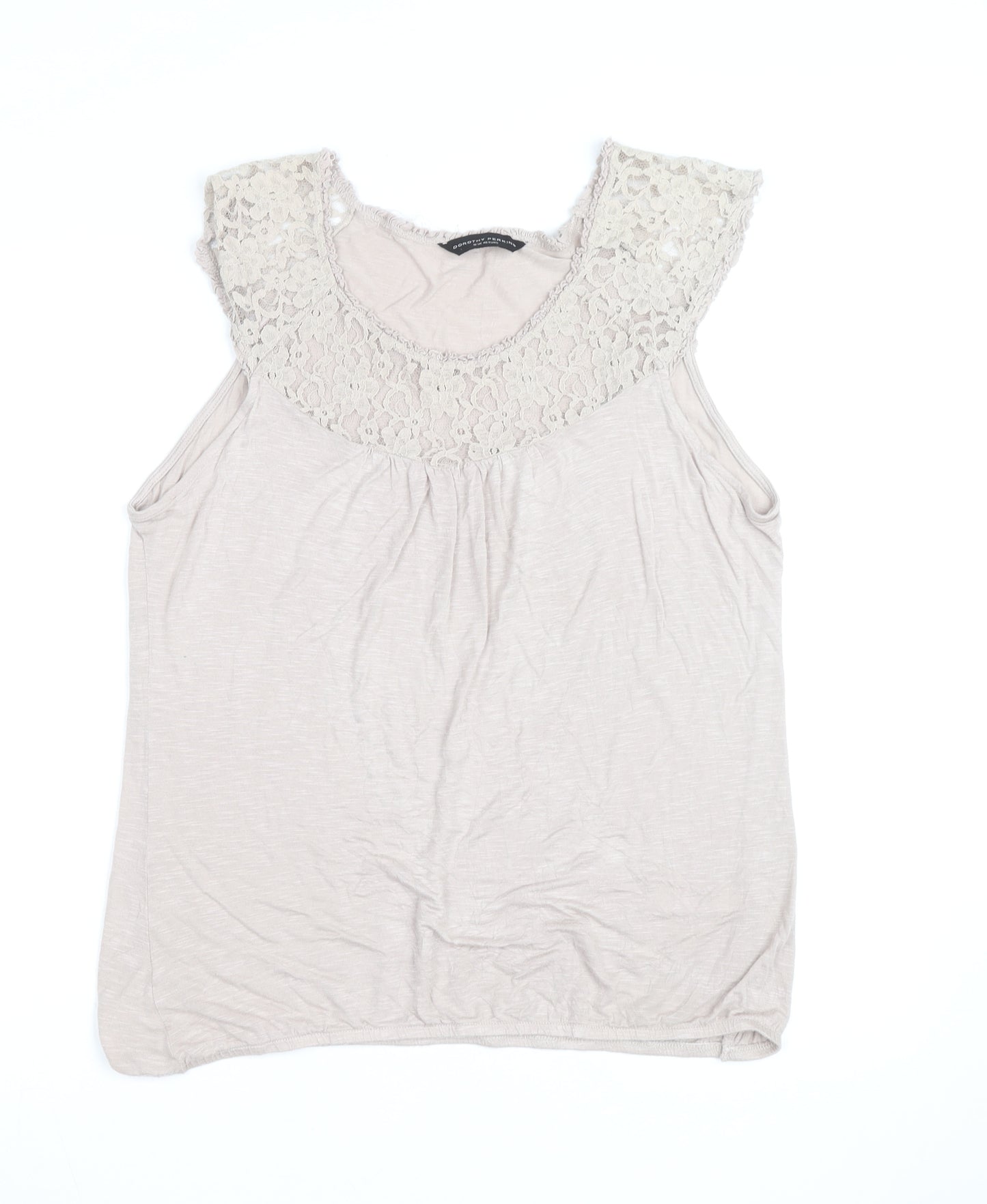 Dorothy Perkins Women’s Beige Lace Trim Sleeveless Camisole Top Size 18
