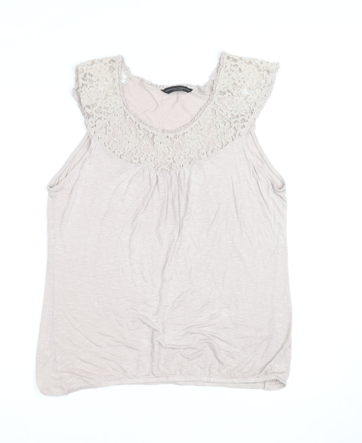 Dorothy Perkins Women’s Beige Lace Trim Sleeveless Camisole Top Size 18