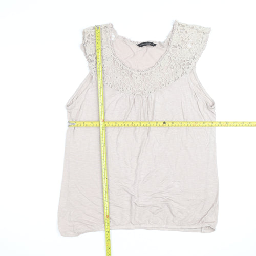 Dorothy Perkins Women’s Beige Lace Trim Sleeveless Camisole Top Size 18