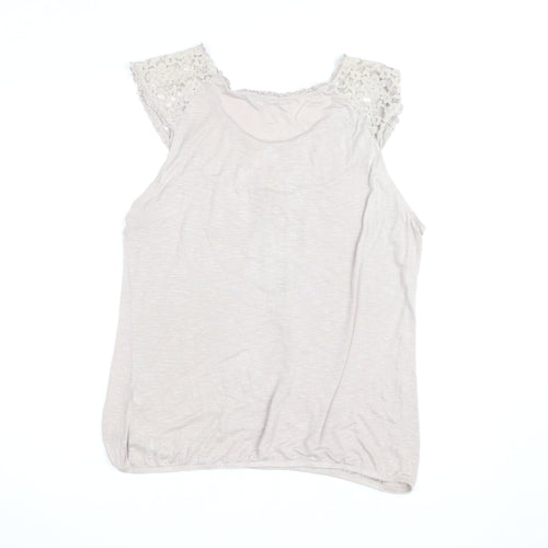 Dorothy Perkins Women’s Beige Lace Trim Sleeveless Camisole Top Size 18