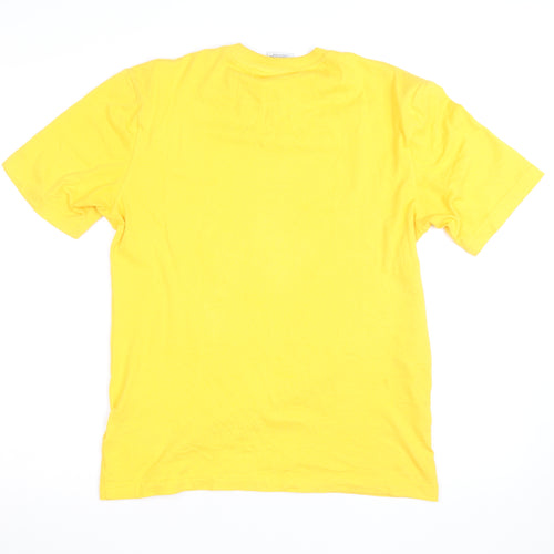 Adidas Mens Yellow Adventure Graphic Cotton T-Shirt XS