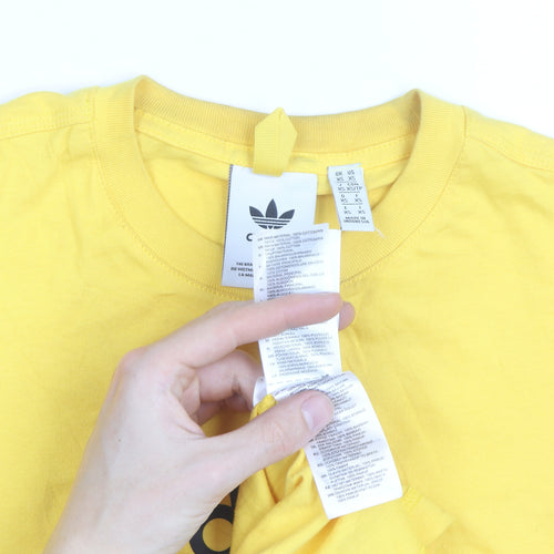 Adidas Mens Yellow Adventure Graphic Cotton T-Shirt XS