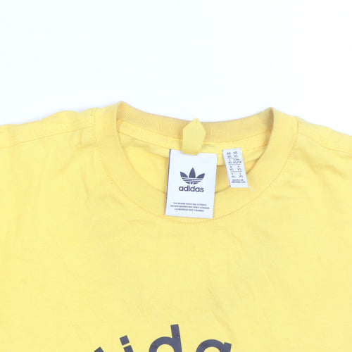 Adidas Mens Yellow Adventure Graphic Cotton T-Shirt XS