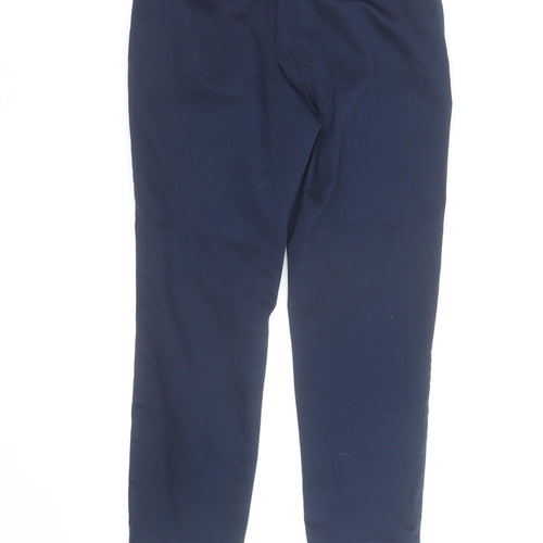 Marks and Spencer Women's Blue Chino Trousers Size 14 Regular Fit