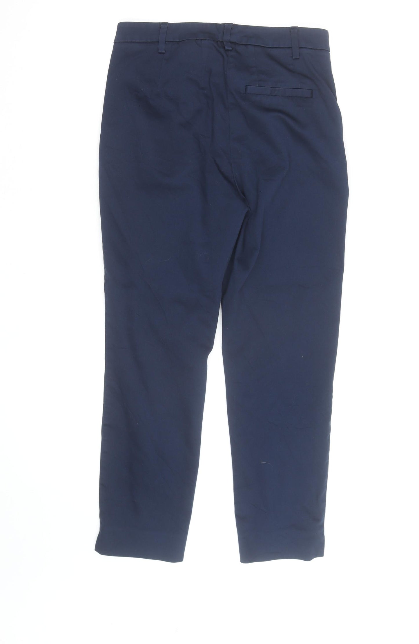 Marks and Spencer Women's Blue Chino Trousers Size 14 Regular Fit