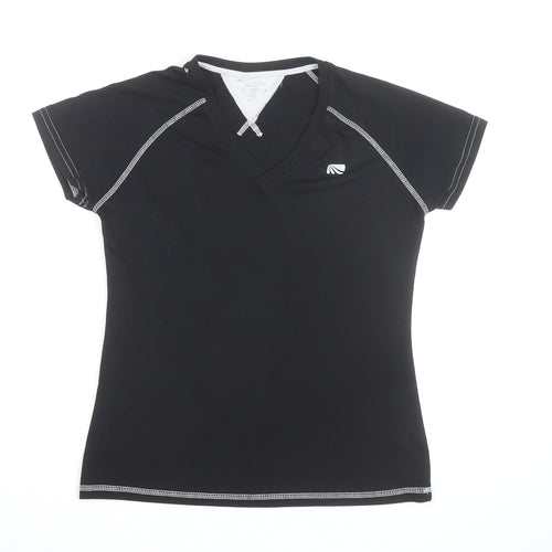 Trailtek Men's Black Short Sleeve V-Neck Sports T-Shirt Size M