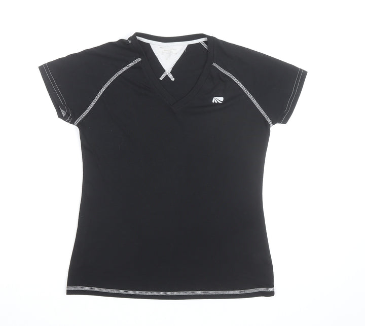 Trailtek Men's Black Short Sleeve V-Neck Sports T-Shirt Size M