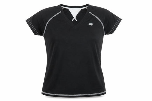 Trailtek Men's Black Short Sleeve V-Neck Sports T-Shirt Size M