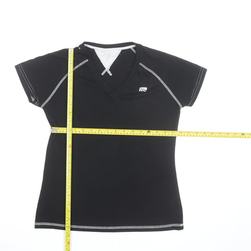 Trailtek Men's Black Short Sleeve V-Neck Sports T-Shirt Size M