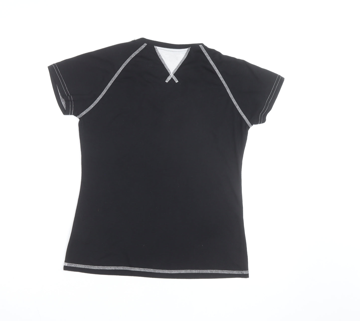 Trailtek Men's Black Short Sleeve V-Neck Sports T-Shirt Size M