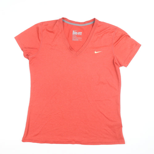 Nike Men's Red Dri-FIT V-Neck Short Sleeve T-Shirt L