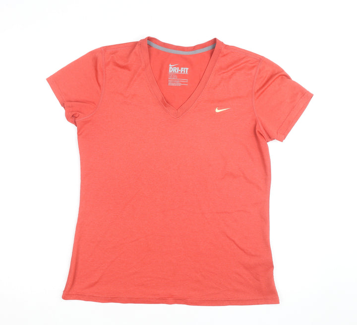 Nike Men's Red Dri-FIT V-Neck Short Sleeve T-Shirt L